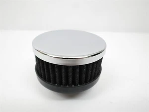 Cubierta de válvula de empuje cromada respirador 1,25" agujero negro lavable SBC BBC 350 Chevy - Imagen 1 de 4
