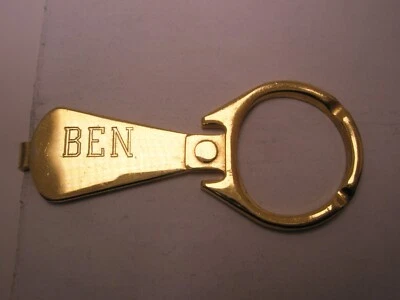 BEN Grabado BEER PULL TAB Monograma Inicial Letra Nombre Vintage Tie Bar Clip Foto 1 de 4
