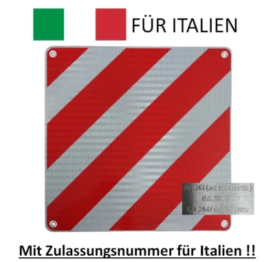 IWH Warntafel ALU 50x50cm für Italien mit offizieller Typengenehmigung 097606
