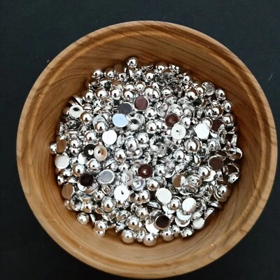 100pcs 6mm Silver Cabochon Beads Half Round Flatback Embellishment AUS Free Post - image 1 of 4