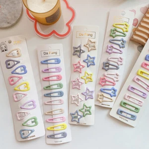 10Pcs Snap Hair Clip Girls BB Hairpins Baby Children Metal Barrettes Accessori & - Picture 1 of 17