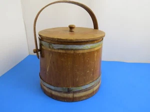 Vintage Wood Sugar Bucket Firkin with Handle and Lid Primitive - Picture 1 of 17
