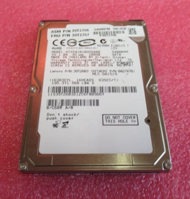Hitachi HTS541010G9SA00 Travelstar 5K100 100GB 5400RPM 8MB 2.5" Internal HDD - Image 1 of 4