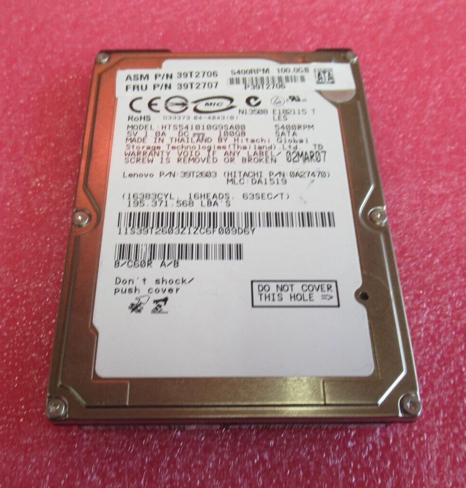 Hitachi HTS541010G9SA00 Travelstar 5K100 100GB 5400RPM 8MB 2.5" Internal HDD - Image 1 of 4
