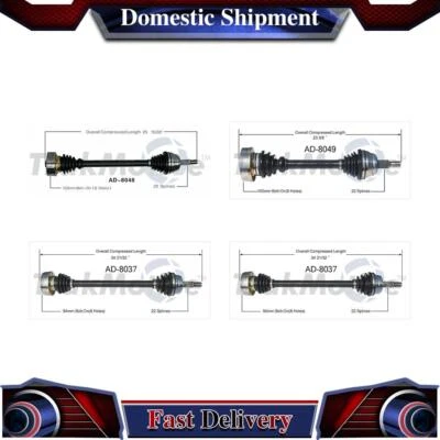 4PCS Front Rear CV Axle Drive Shaft Joint Assembly For 1986 Volkswagen Quantum - Image 1 of 4