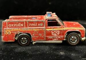 Vintage 1974 Mattel Hot Wheels Redline Emergency Unit EMT Fire Truck Hong Kong - Picture 1 of 7