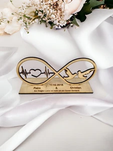 Regalo de boda signo infinito personalizado con texto - Imagen 1 de 2