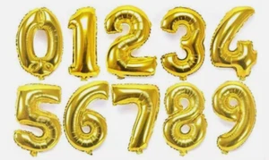 40" Megaloon Number Foil Balloon Party Decoration- Helium- Gold/Silver - Picture 1 of 14