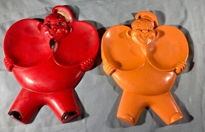 Juego de 2 soportes para cucharas de plástico vintage Jolly Chef, decoración de pared de mediados de siglo Foto 1 de 4