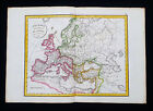 1826 VAUGONDY / DELAMARCHE: rare map of Europe during the Barbarian Rule, ITALY