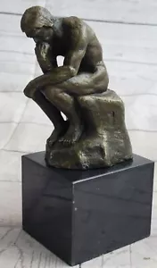 Thinker Bronze Sculpture Signed Auguste Rodin Sculpture Library Decorative Decor - Picture 1 of 10