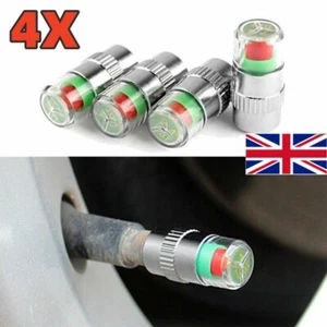 4Pcs Car Auto Tire Pressure Monitor Valve Stem Cap Sensor Indicator Warn Air Cap - Picture 1 of 21