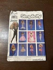 Simplicity Barbie Doll Clothes Patterns 1990 Dresses Shorts Bra Pants Swimsuit - Picture 1 of 4
