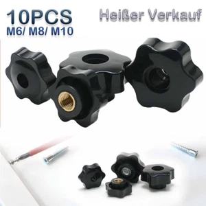 10x Sterngriff-Mutter M6,M8,M10 Sternmutter Rändelmutter Flügelmutter Sterngriff - Bild 1 von 16