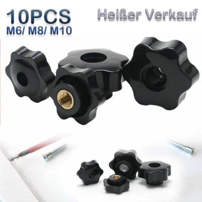 10x Sterngriff-Mutter M6,M8,M10 Sternmutter Rändelmutter Flügelmutter Sterngriff - Bild 1 von 4