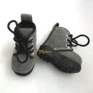 SHP187GRY Mimiwoo 1/6 Bjd Neo Blythe Momoko Obitsu Muñeca Zapatos Botas Terciopelo GRIS - Imagen 1 de 4