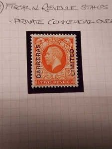 GB George V Private Fiscal Overprints SG 442 2d Photo O'printed CARRERAS LTD - Picture 1 of 2