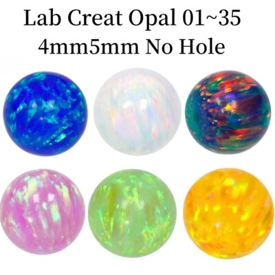 Lab Created Synthetic opal Round Ball bead Mix Colors Loose Gemstone for Jewelry - Image 1 of 4