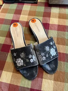 Zigisoho Slide Mules Womens Emalie Velour Boho Shoes Soft Velvet Sz 9.5 - Picture 1 of 6