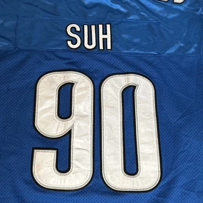 Camiseta de fútbol Reebok para hombre talla 48 Detroit Lions "SUH" azul 100 % poliéster Foto 1 de 4