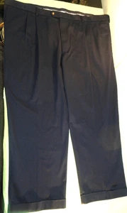 NEW ROUNDTREE & YORKE TRAVEL SMART MENS DARK BLUE PANTS CLASSIC FIT 52X30 6583 - Picture 1 of 14