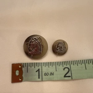 estate vtg Ralph Lauren equine chrest shank buttons two replacements - Picture 1 of 3