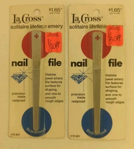 (lot of 2) La Cross Nail File ~4½" Vintage No. 70 801 - New On Card! - Picture 1 of 5