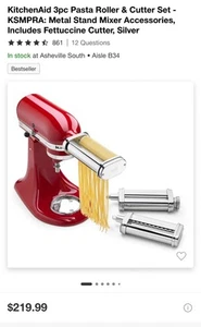 New In Box Kitchenaid 3 Piece Pasta Maker Attachment For Kitchenaid Mixer - Picture 1 of 3