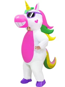 Halloween Inflatable Unicorn Costume for Adults Kids Full Body Blow up Hallow... - Picture 1 of 6
