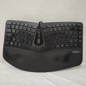 Perixx Periduo-406 USB Wired Ergonomic Split Keyboard Scroll Wheel Black - Picture 1 of 9