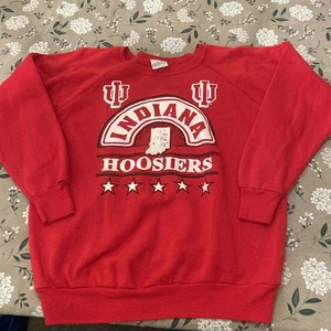 VINTAGE 1980s INDIANA UNIVERSITY Red Hoosiers SWEATSHIRT XL - Bild 1 von 4