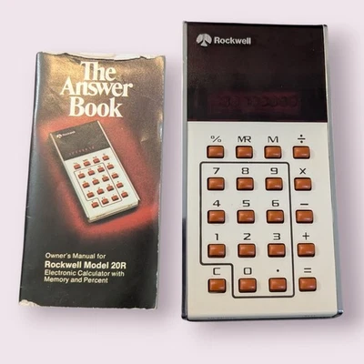 Vintage 1970s ROCKWELL 18R Calculater and Carry case Untested  - Image 1 of 4