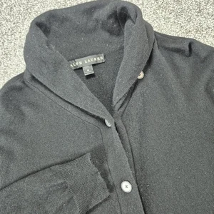Cárdigan Ralph Lauren etiqueta negra cachemir para hombre mediano negro  - Imagen 1 de 8