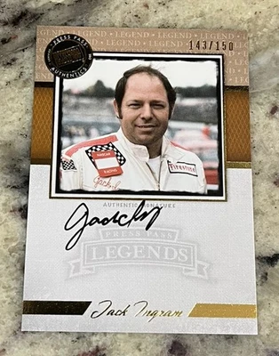 2013 PRESS PASS LEGENDS JACK INGRAM AUTOGRAPH AUTO No. LG-JI  #’D 143/150 - Image 1 of 2