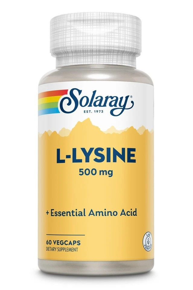 Solaray Free-Form L-Lysine 500mg 60 VegCaps - Image 1 of 1