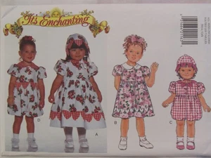 Darling OOP BUTTERICK 3914 Toddlers/Girls Dress Romper & Hat PATTERN 1-2-3-4 UC - Picture 1 of 4