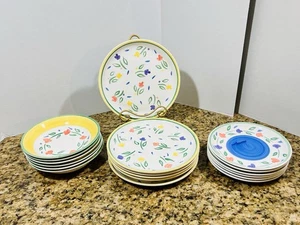 Libbey Spring Garden Floral 18 Pc Dinnerware Set 6 Place Settings Vibrant Colors - Picture 1 of 24