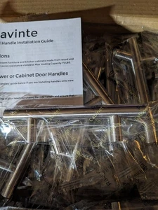 60 Pack Kitchen Cabinet Handles 3 Inch Hole Centers Brushed Nickel Drawer Pulls - Picture 1 of 13