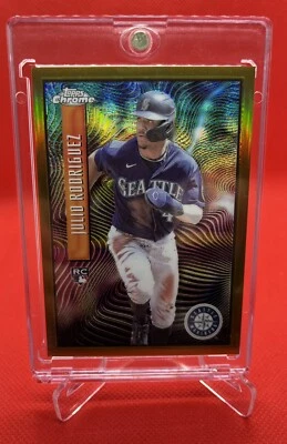 2022 Topps Chrome Sonic Julio Rodriguez Gold Expose Refractor RC /50 - Image 1 of 2