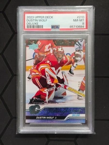 2023-24 UD Hockey Outburst Silver Deluxe Young Guns Dustin Wolf /250 PSA 8 -0684 - Picture 1 of 1
