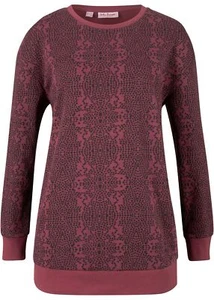Neu Long-Sweatshirt Gr. 36/38 Ahornrot Bedruckt Damen Fleeceshirt Sweaters Pulli - Bild 1 von 1