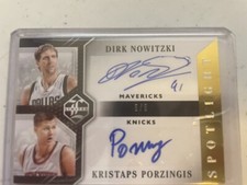 2015-16 LIMITED SPOTLIGHT RC DUAL AUTO GOLD 5/5 DIRK NOWITZKI KRISTAPS PORZINGIS