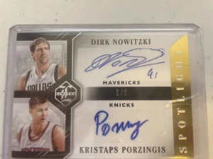 2015-16 LIMITED SPOTLIGHT RC DUAL AUTO GOLD 5/5 DIRK NOWITZKI KRISTAPS PORZINGIS - Picture 1 of 5