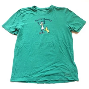 Life is Good Green short sleeve Happy Dance Crusher Tee Mens Size M - Picture 1 of 8