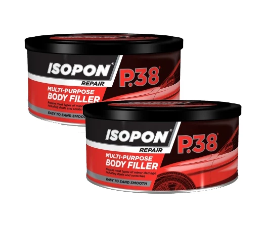 2x U-Pol Davids Isopon P38 Easy Sand Car Body Filler Scratches Dents Repairs