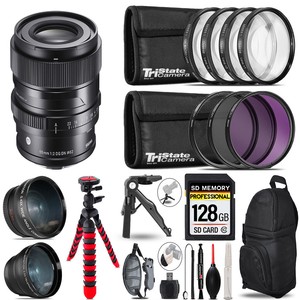 Sigma 65mm f/2 DG DN Contemporary Lens Sony E- 3 Lenses+Tripod +Backpack -128GB