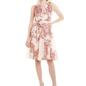 Nanette By Nanette LePore Dress 10 Apricot Glow Belted Lined NWT MRSP $128.00 - Picture 1 of 8