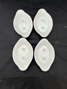 4 VINTAGE Bandwagon White Ceramic Baked Potato or Jewelry Ring Holders 7.5" - Picture 1 of 4