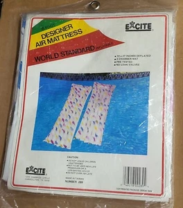 Excite Vintage Luftmatratze Strand Pool Lounge 72X27 Art Deco 80er Farben  - Bild 1 von 3