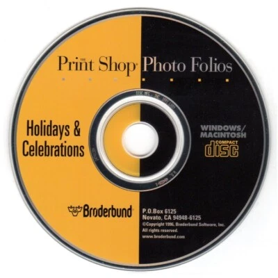 Print Shop Photo Folios: Holidays & Celebrations CD Win/Mac - NEW CD in SLEEVE - Image 1 of 2